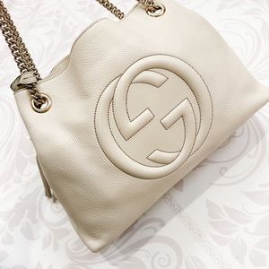 Gucci Cream Leather Shoulder Bag